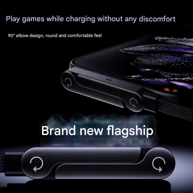 🔥2-in-1 Invisible Holder Charger Cable|240w super fast charging Fast Charging Cord,Supports PD & QC Fast Charging for Compatible Devices