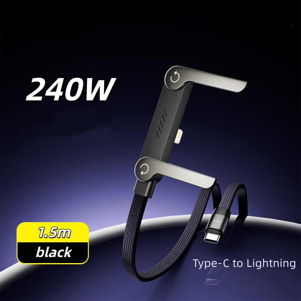 🔥2-in-1 Invisible Holder Charger Cable|240w super fast charging Fast Charging Cord,Supports PD & QC Fast Charging for Compatible Devices